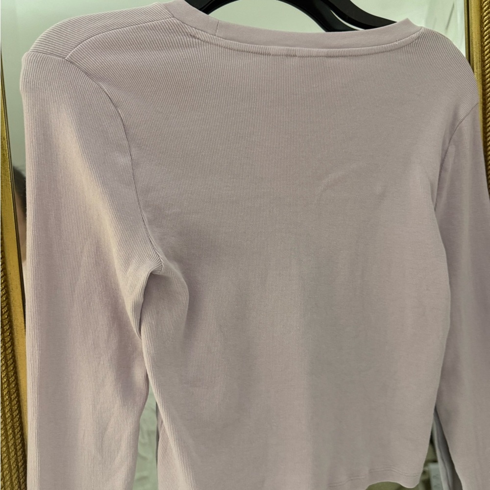 TNA Lavender Cropped Long-Sleeve Crewneck Top - Picture 5 of 12